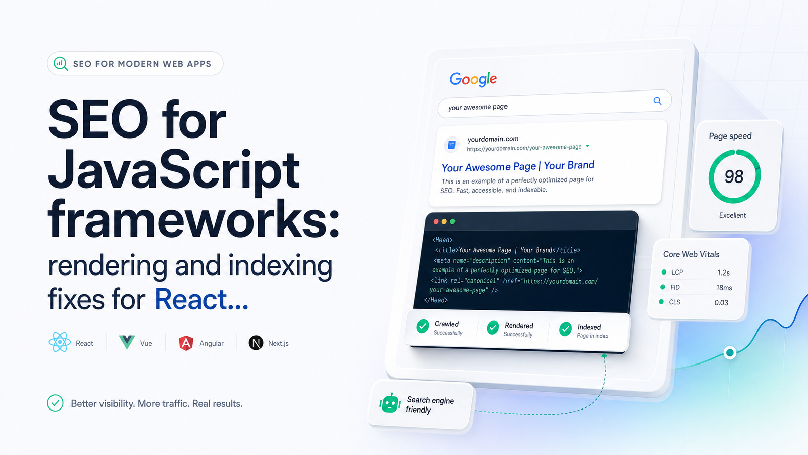 Cover image for “JavaScript SEO: Diagnose & Fix Rendering Indexing Issues”