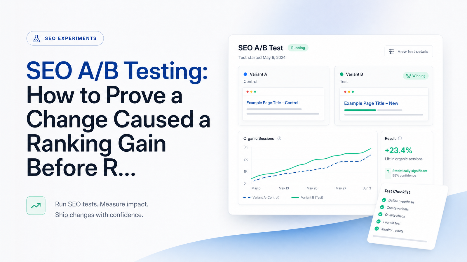 Cover image for “SEO A/B Testing: How to Prove a Change Actually Worked”