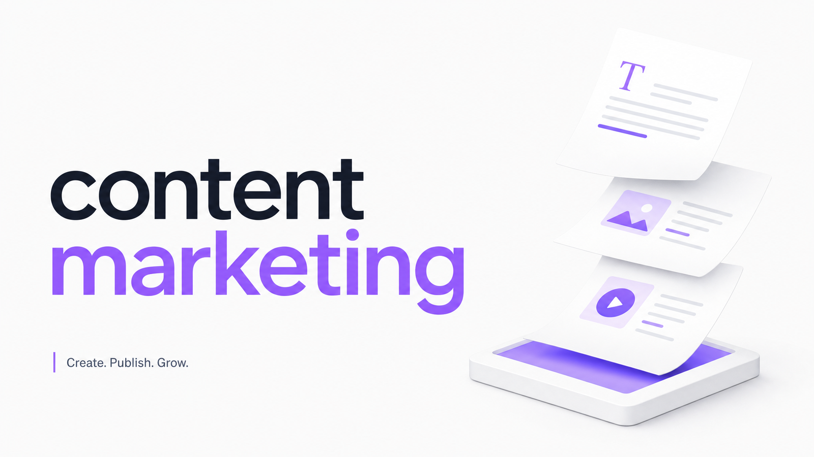 Editorial cover illustration representing content marketing.